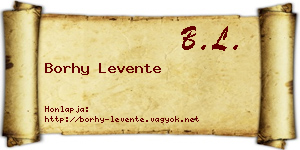 Borhy Levente névjegykártya
